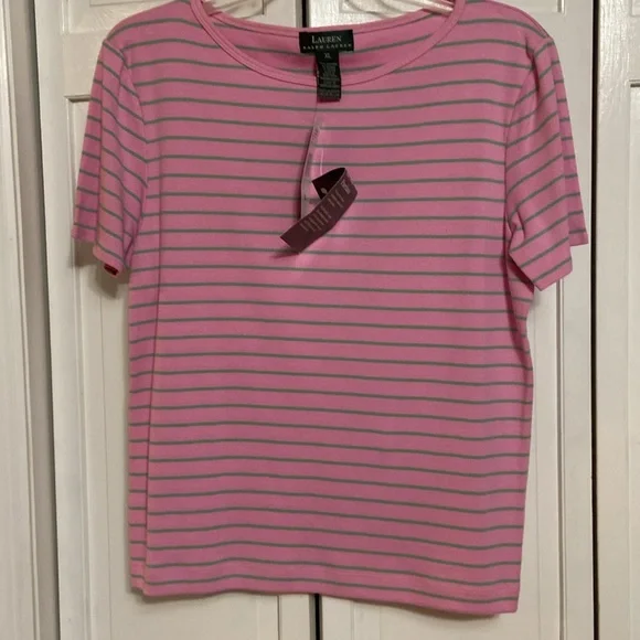 TWO RALPH LAUREN SHIRTS ❤️ One pink w/teal stripes. One orange - Picture 2 of 3